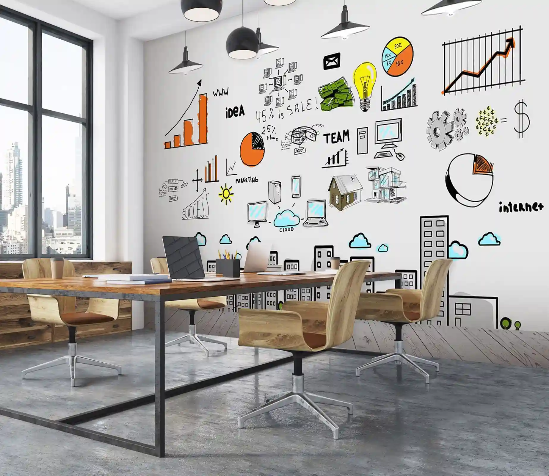 Commercial wallpaper installation service in Hancock Park, Los Angeles